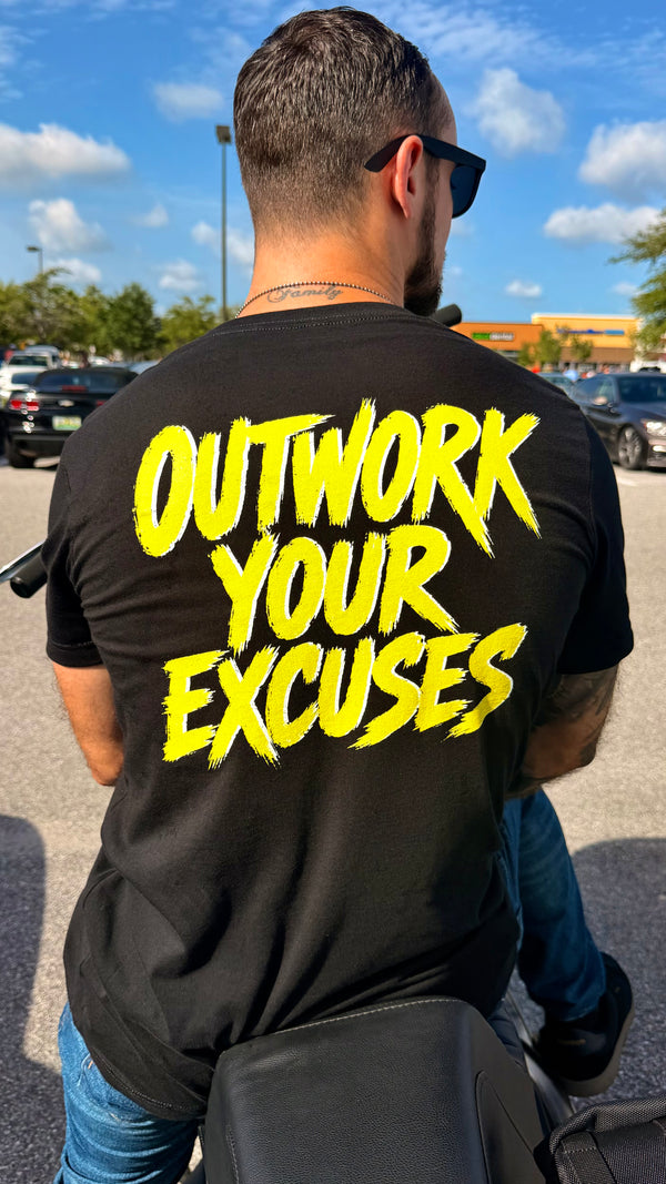 MOTIVEWEAR® Men's "Outwork Your Excuses" Premium Tee